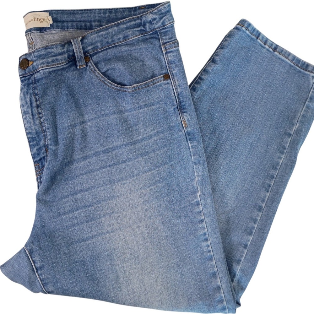 Soft Surroundings Womens Medium Wash Straight Leg Denim Jeans Size 20W